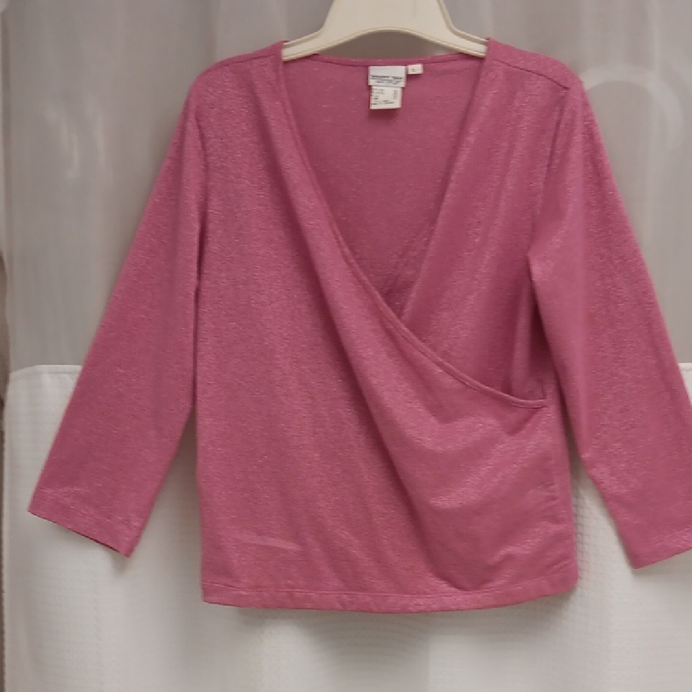 Women's Pink Blouse with silver threading